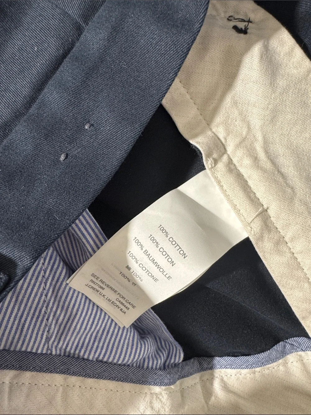 J. Crew mens 34x32 navy blue classic fit Bowery flat front chino pants EUC